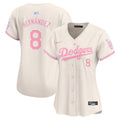 Women's Dodgers Bubblegum Pink Vapor Premier Limited Jersey - All Stitched - Cream, Kike Hernandez