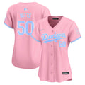 Women's Dodgers Bubblegum Pink Vapor Premier Limited Jersey - All Stitched - Pink, Mookie Betts