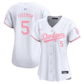 Women's Dodgers Bubblegum Pink Vapor Premier Limited Jersey - All Stitched - White, Freddie Freeman