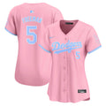 Women's Dodgers Bubblegum Pink Vapor Premier Limited Jersey - All Stitched - Pink, Freddie Freeman