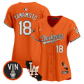 Women's Dodgers Halloween Vapor Premier Limited Jersey - All Stitched - Orange, Yamamoto