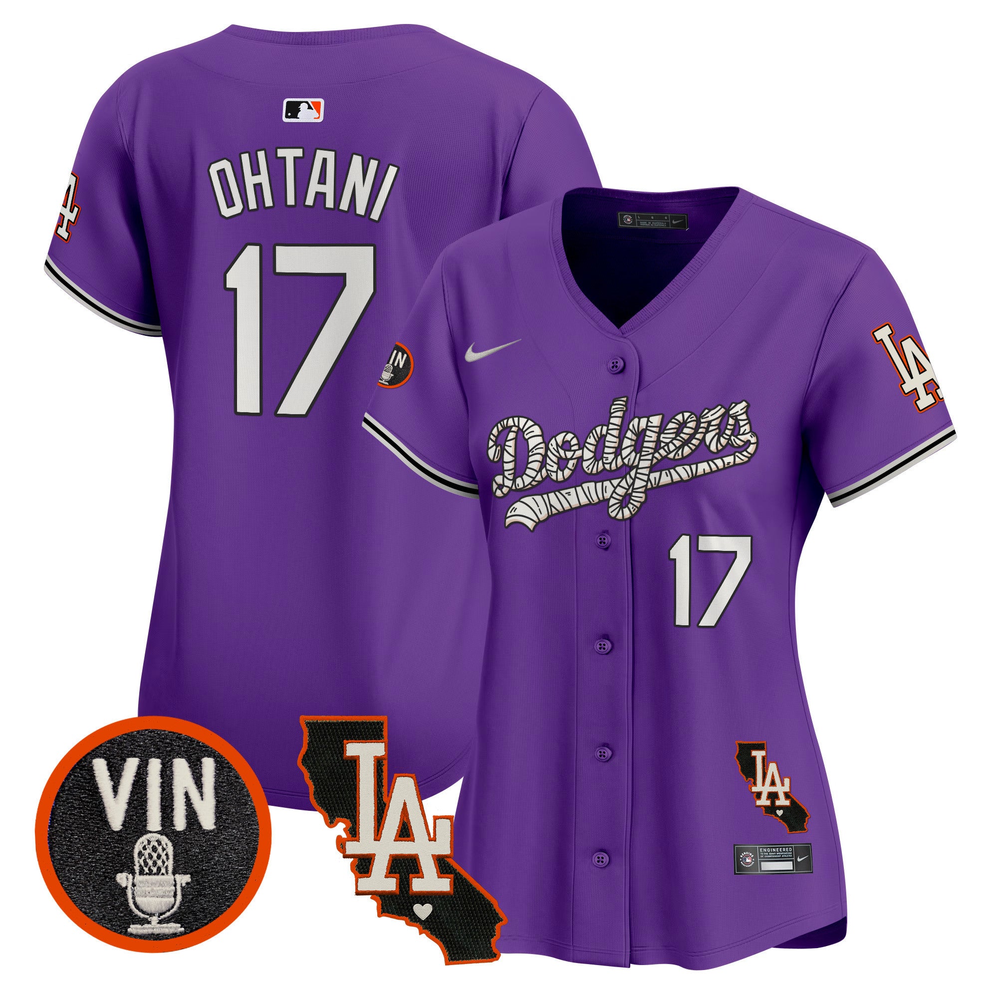 Women's Dodgers Halloween Vapor Premier Limited Jersey - All Stitched - Purple, Shohei Ohtani