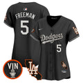 Women's Dodgers Halloween Vapor Premier Limited Jersey - All Stitched - Black, Freddie Freeman
