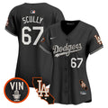 Women's Dodgers Halloween Vapor Premier Limited Jersey - All Stitched - Black, Vin Scully