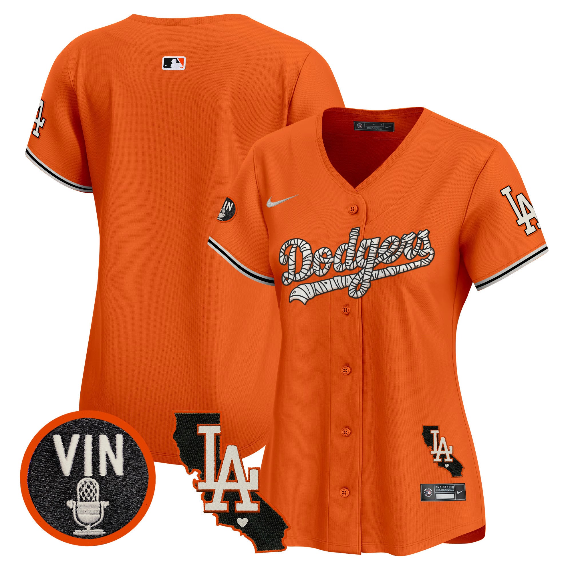 Women's Dodgers Halloween Vapor Premier Limited Jersey - All Stitched - Orange, Team