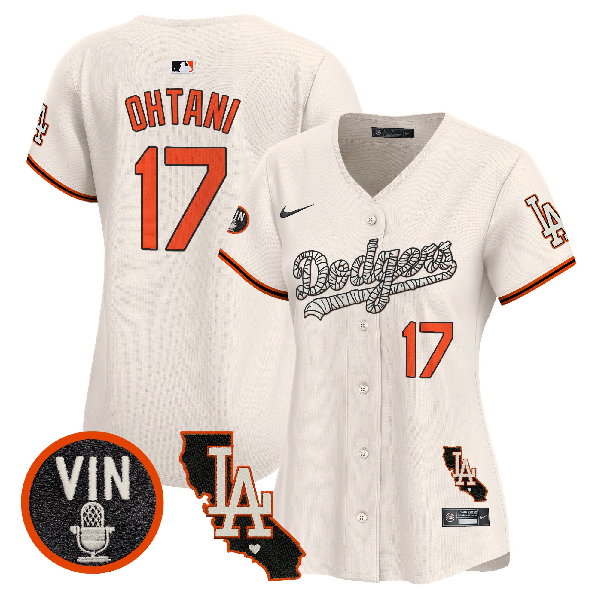 Women's Dodgers Halloween Vapor Premier Limited Jersey - All Stitched - Cream, Shohei Ohtani