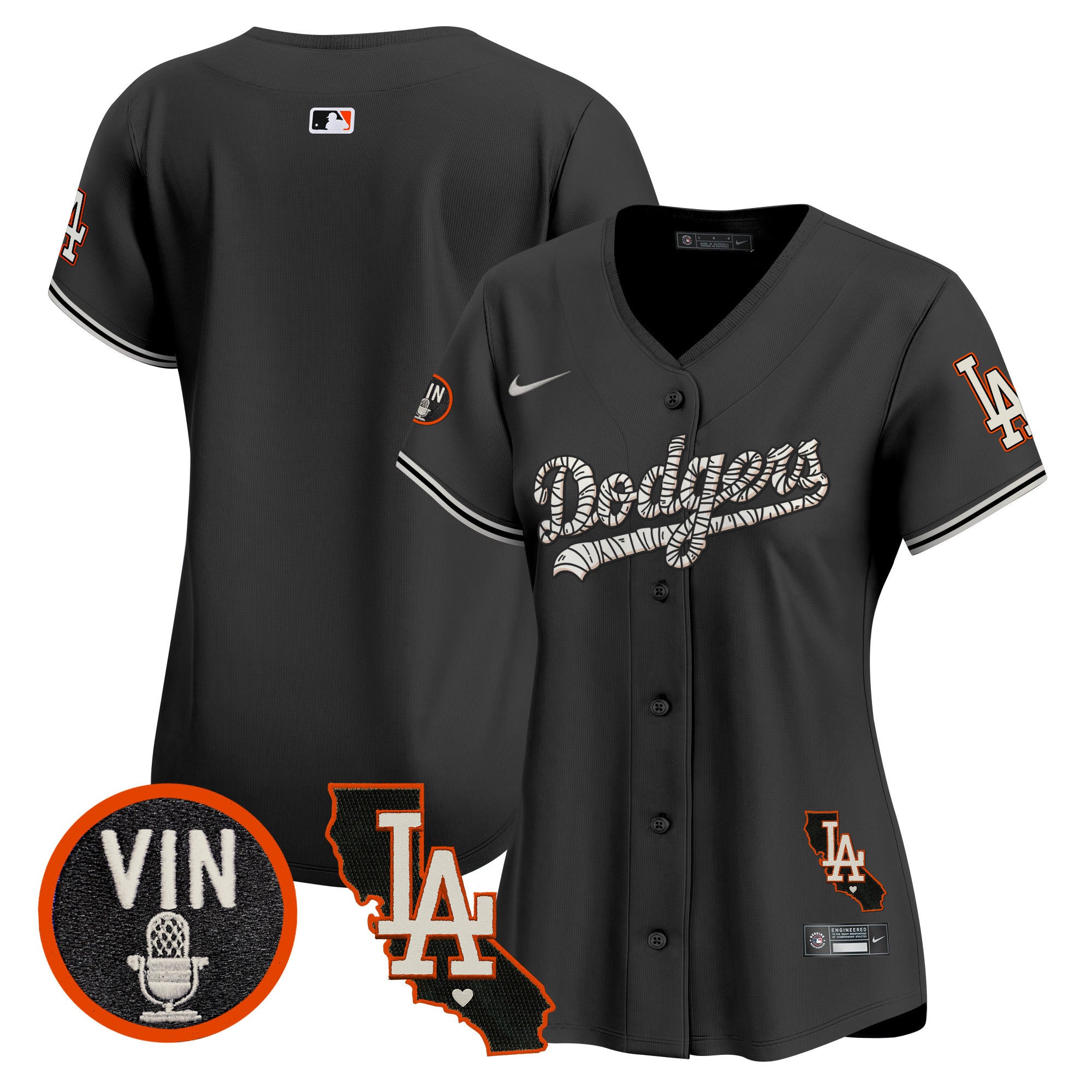 Women's Dodgers Halloween Vapor Premier Limited Jersey - All Stitched - Black, Team