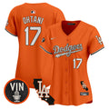 Women's Dodgers Halloween Vapor Premier Limited Jersey - All Stitched - Orange, Shohei Ohtani