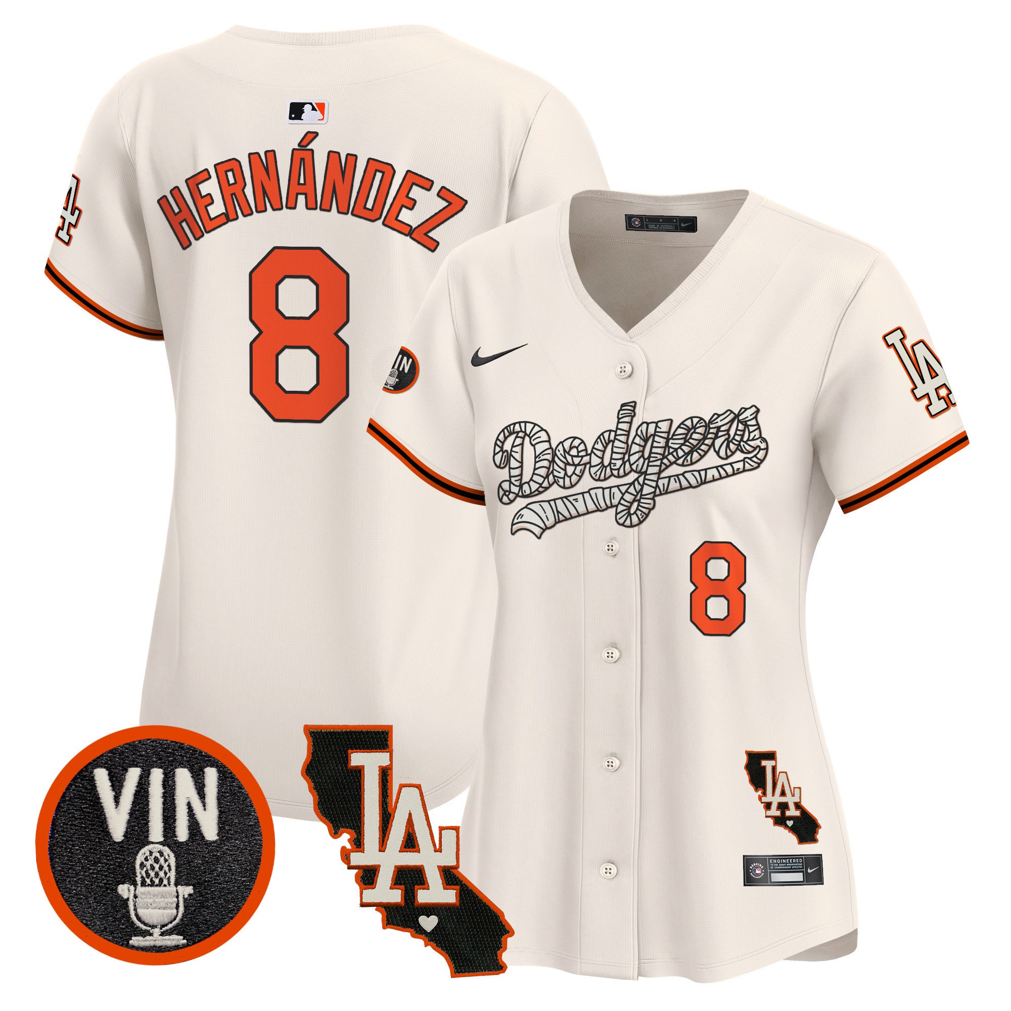 Women's Dodgers Halloween Vapor Premier Limited Jersey - All Stitched - Cream, Kike Hernandez