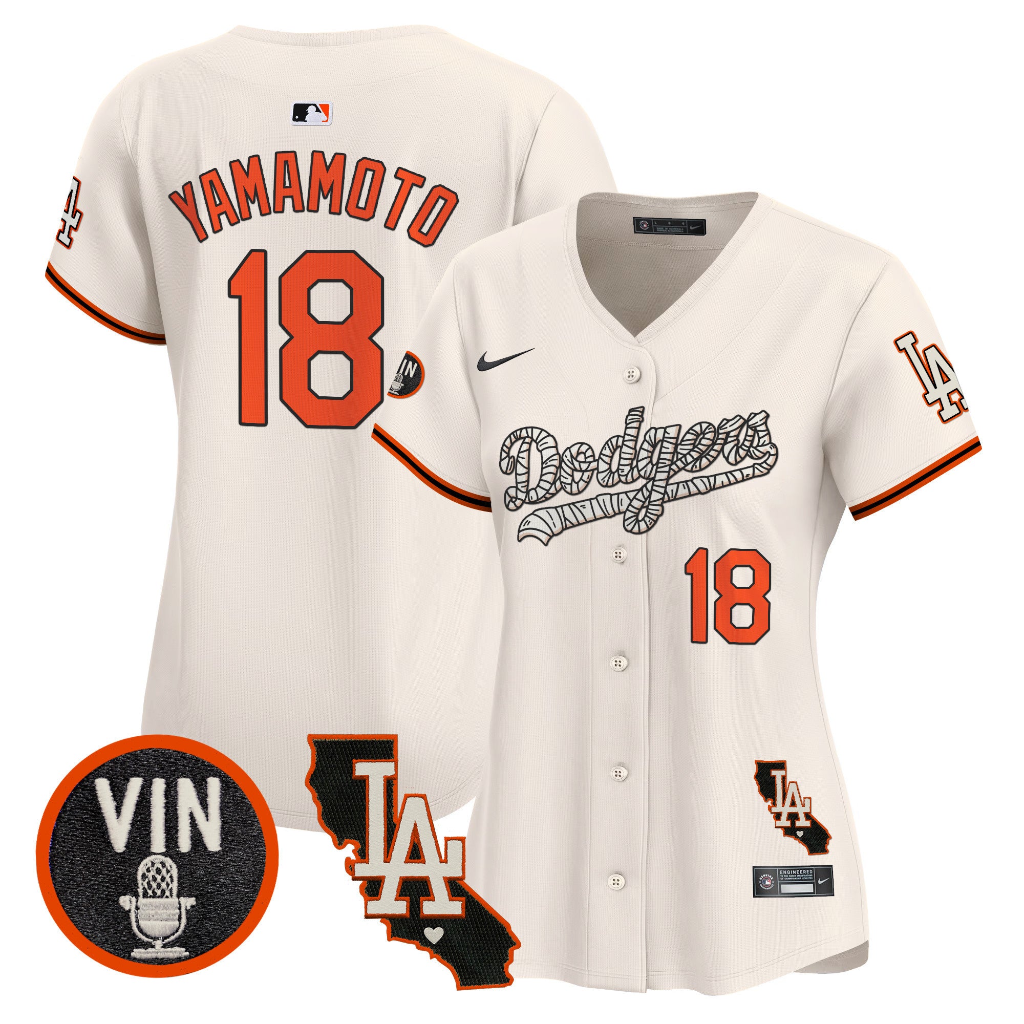 Women's Dodgers Halloween Vapor Premier Limited Jersey - All Stitched - Cream, Yamamoto