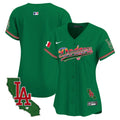 Women's Dodgers Mexico California Patch Vapor Premier Limited Jersey V2 - All Stitched - Green, Team