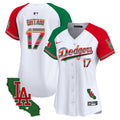 Women's Dodgers Mexico California Patch Vapor Premier Limited Jersey V2 - All Stitched - Alternate, Shohei Ohtani