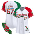 Women's Dodgers Mexico California Patch Vapor Premier Limited Jersey V2 - All Stitched - Alternate, Vin Scully