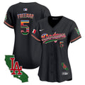 Women's Dodgers Mexico California Patch Vapor Premier Limited Jersey V2 - All Stitched - Black, Freddie Freeman