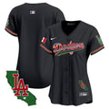 Women's Dodgers Mexico California Patch Vapor Premier Limited Jersey V2 - All Stitched - Black, Team