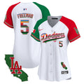 Women's Dodgers Mexico California Patch Vapor Premier Limited Jersey V2 - All Stitched - Alternate, Freddie Freeman