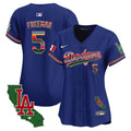 Women's Dodgers Mexico California Patch Vapor Premier Limited Jersey V2 - All Stitched - Royal, Freddie Freeman