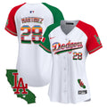 Women's Dodgers Mexico California Patch Vapor Premier Limited Jersey V2 - All Stitched - Alternate, J.D. Martinez