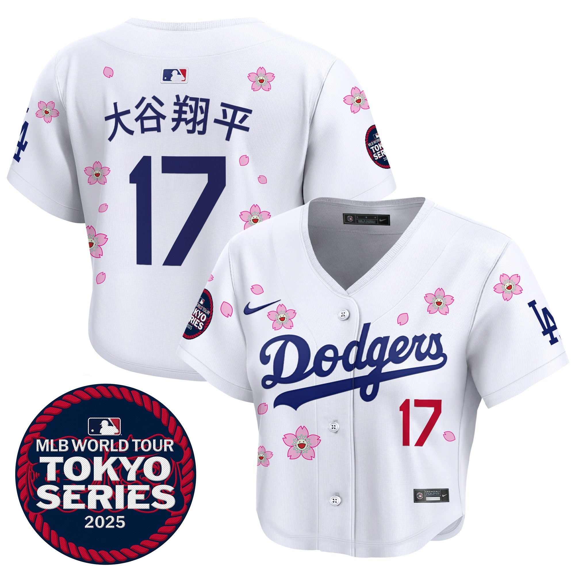 Women's Dodgers Tokyo Series 2025 Crop Top Baseball Jersey - Stitched