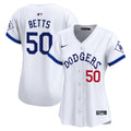 Women's Dodgers Tribute Vapor Premier Limited Jersey - All Stitched - White, Mookie Betts