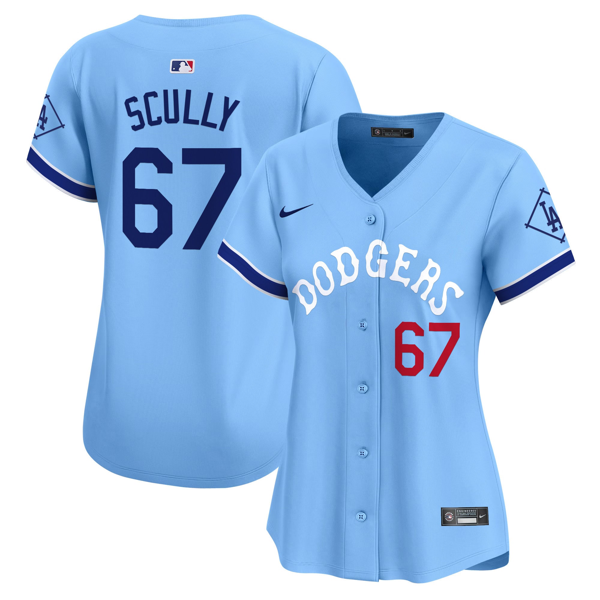 Women's Dodgers Tribute Vapor Premier Limited Jersey - All Stitched - Blue, Vin Scully