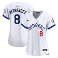 Women's Dodgers Tribute Vapor Premier Limited Jersey - All Stitched - White, Kike Hernandez