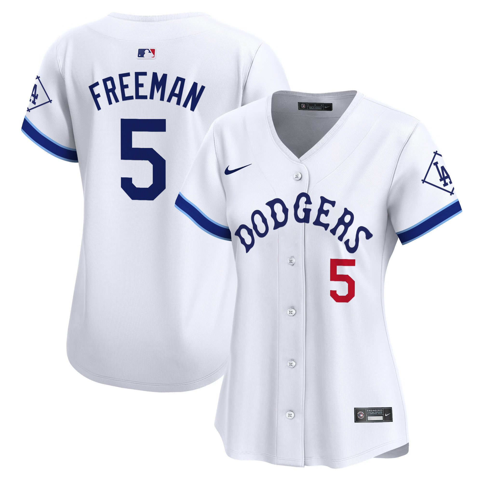 Women's Dodgers Tribute Vapor Premier Limited Jersey - All Stitched - White, Freddie Freeman