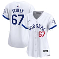 Women's Dodgers Tribute Vapor Premier Limited Jersey - All Stitched - White, Vin Scully