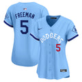 Women's Dodgers Tribute Vapor Premier Limited Jersey - All Stitched - Blue, Freddie Freeman