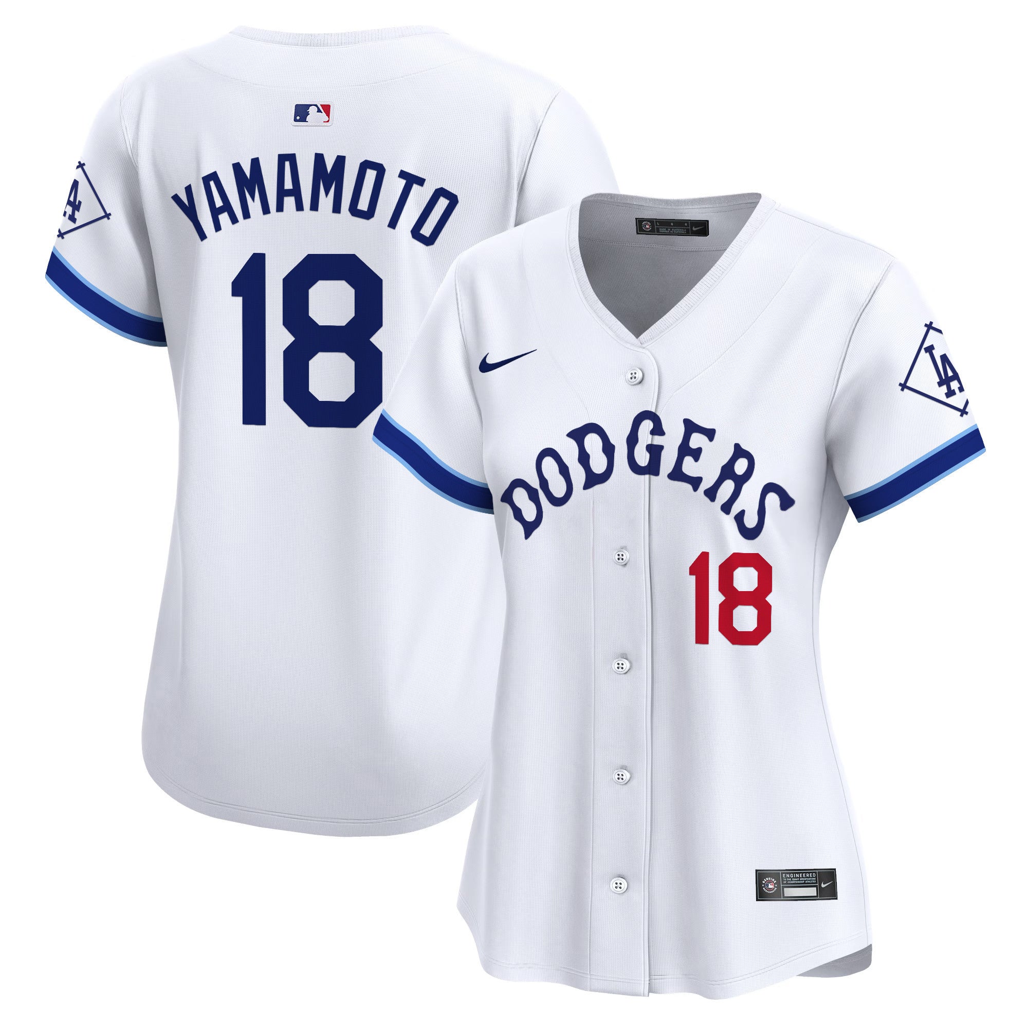 Women's Dodgers Tribute Vapor Premier Limited Jersey - All Stitched - White, Yamamoto