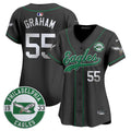 Women's Eagles Est. 1933 Patch Patch Kelly Green Vapor Baseball Jersey - All Stitched - Black, Brandon Graham