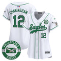 Women's Eagles Est. 1933 Patch Patch Kelly Green Vapor Baseball Jersey - All Stitched - White, Randall Cunningham