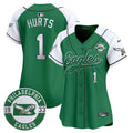 Women's Eagles Est. 1933 Patch Patch Kelly Green Vapor Baseball Jersey - All Stitched - Kelly Alternate, Jalen Hurts
