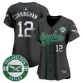 Women's Eagles Est. 1933 Patch Patch Kelly Green Vapor Baseball Jersey - All Stitched - Black, Randall Cunningham