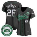Women's Eagles Est. 1933 Patch Patch Kelly Green Vapor Baseball Jersey - All Stitched - Black, Saquon Barkley