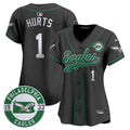 Women's Eagles Est. 1933 Patch Patch Kelly Green Vapor Baseball Jersey - All Stitched - Black, Jalen Hurts