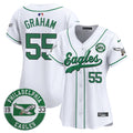 Women's Eagles Est. 1933 Patch Patch Kelly Green Vapor Baseball Jersey - All Stitched - White, Brandon Graham
