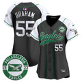 Women's Eagles Est. 1933 Patch Patch Kelly Green Vapor Baseball Jersey - All Stitched - Black Alternate, Brandon Graham