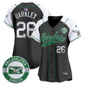 Women's Eagles Est. 1933 Patch Patch Kelly Green Vapor Baseball Jersey - All Stitched - Black Alternate, Saquon Barkley