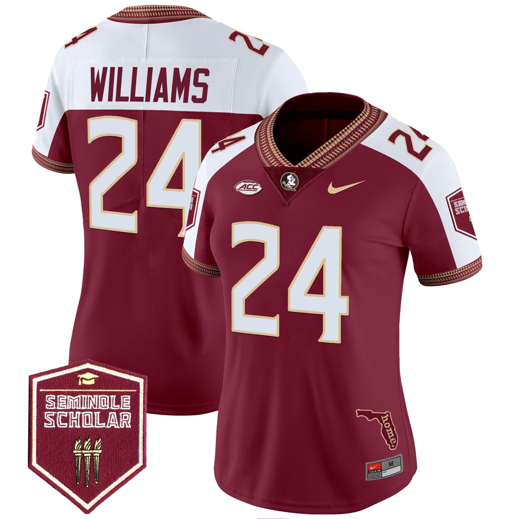 Women's Florida State Seminoles 2024 Seminole Scholar Patch Vapor Limited Jersey - All Stitched