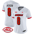 Women's Louisville Cardinals 2024 Vapor Limited Jersey - All Stitched - White, Lamar Jackson
