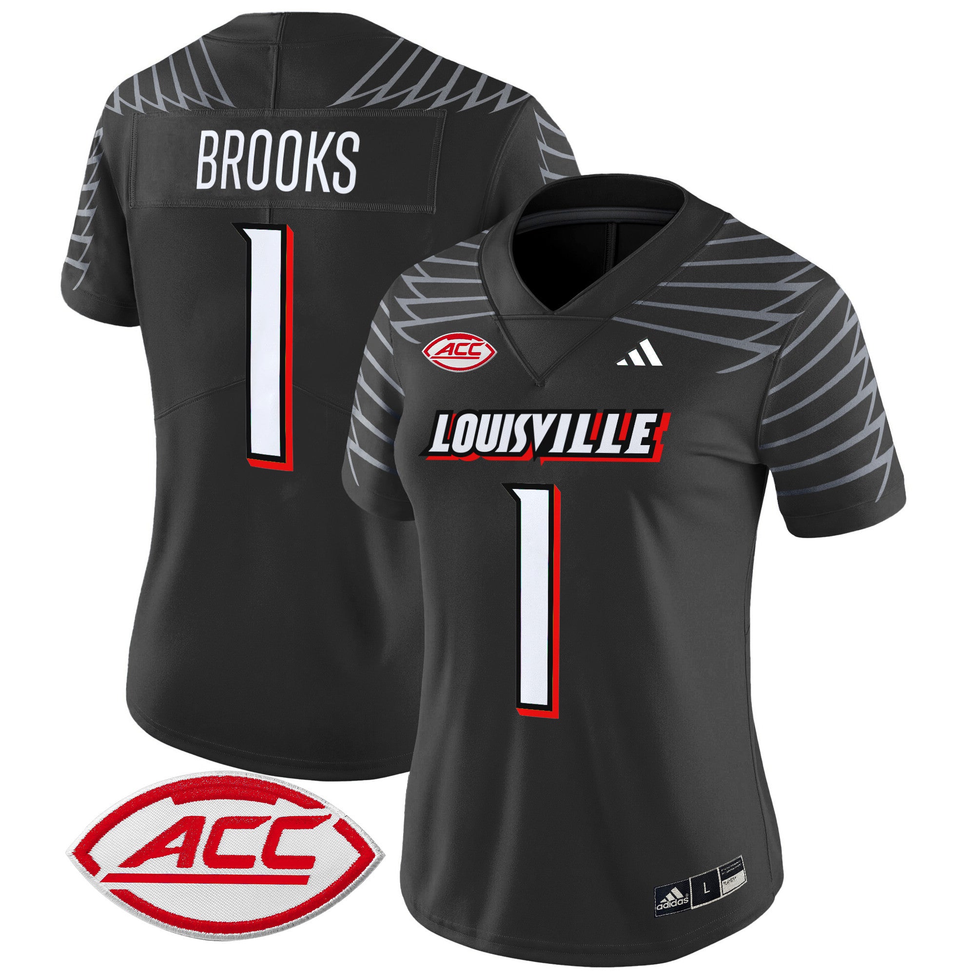 Women's Louisville Cardinals 2024 Vapor Limited Jersey - All Stitched - Black, Ja'Corey Brooks