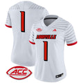 Women's Louisville Cardinals 2024 Vapor Limited Jersey - All Stitched - White, #1 Team