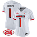 Women's Louisville Cardinals 2024 Vapor Limited Jersey - All Stitched - White, Ja'Corey Brooks