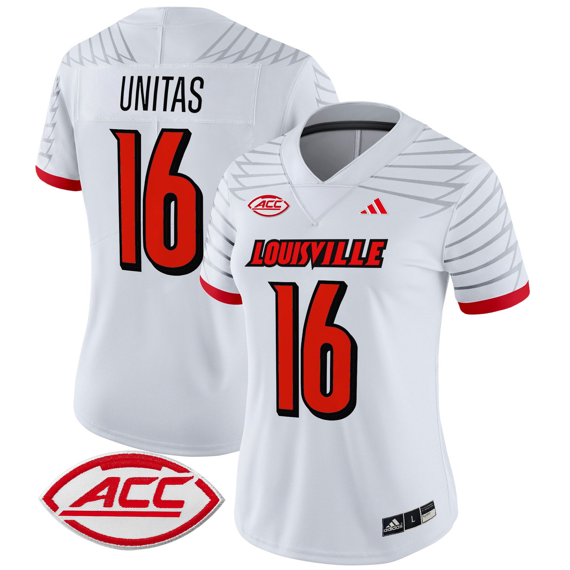 Women's Louisville Cardinals 2024 Vapor Limited Jersey - All Stitched - White, Johnny Unitas