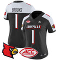 Women's Louisville Cardinals 2024 Vapor Limited Jersey - All Stitched - Black Alternate, Ja'Corey Brooks