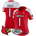 Women's Louisville Cardinals 2024 Vapor Limited Jersey - All Stitched - Red Alternate, Ja'Corey Brooks