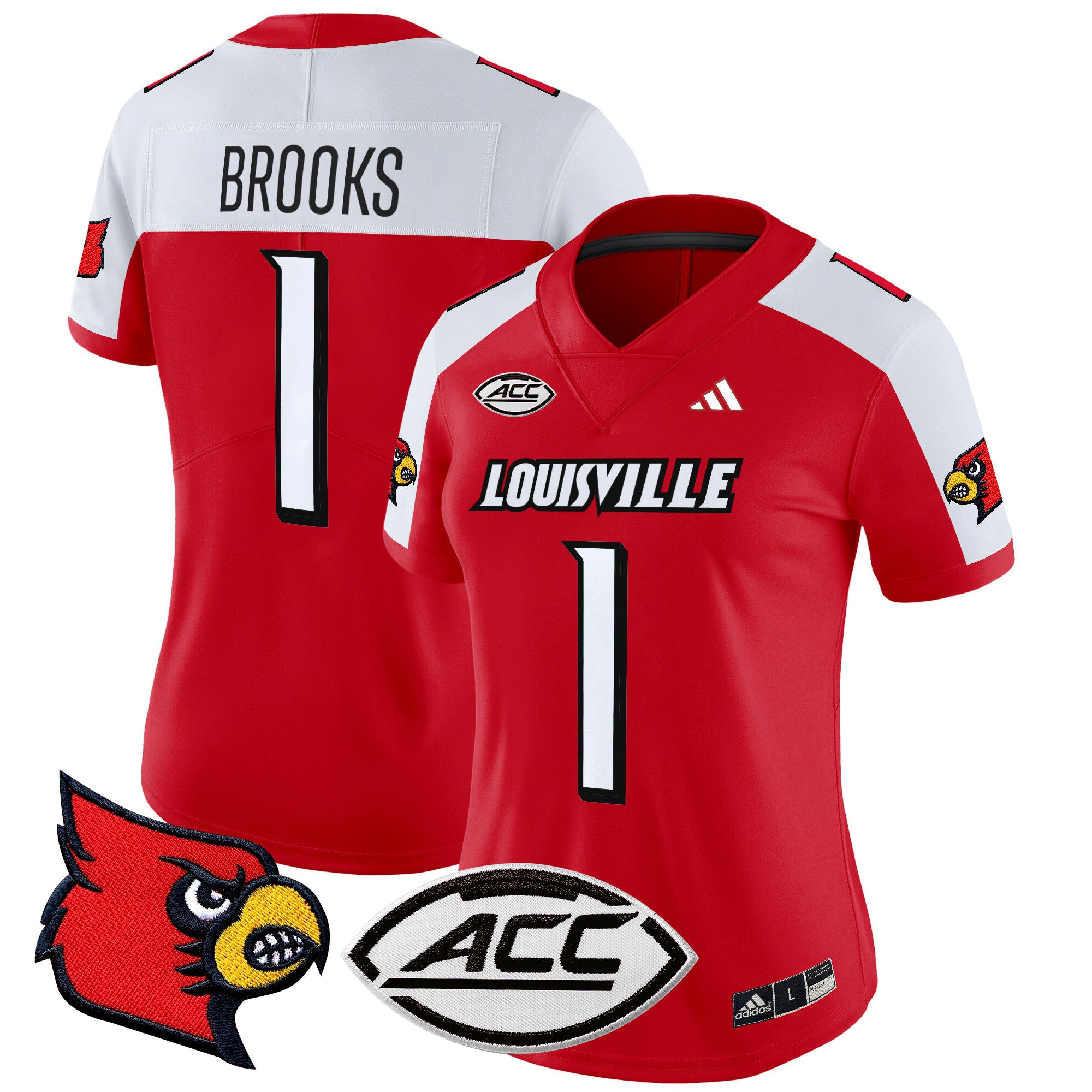 Women's Louisville Cardinals 2024 Vapor Limited Jersey - All Stitched - Red Alternate, Ja'Corey Brooks
