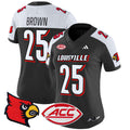 Women's Louisville Cardinals 2024 Vapor Limited Jersey - All Stitched - Black Alternate, Isaac Brown
