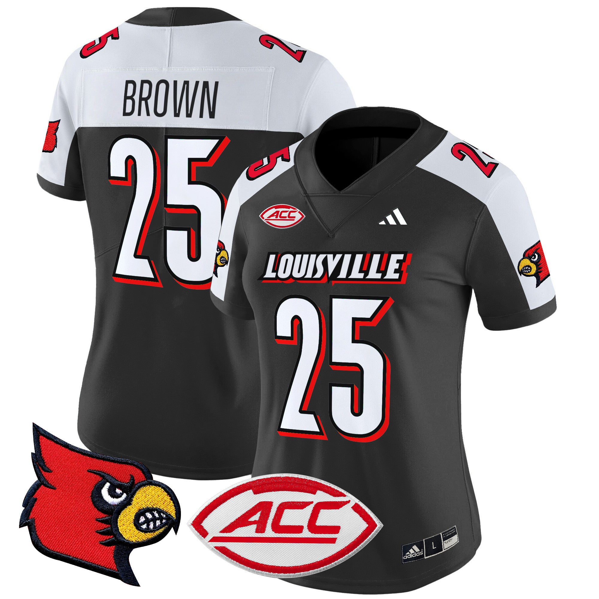 Women's Louisville Cardinals 2024 Vapor Limited Jersey - All Stitched - Black Alternate, Isaac Brown